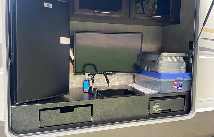 Outdoor kitchen.