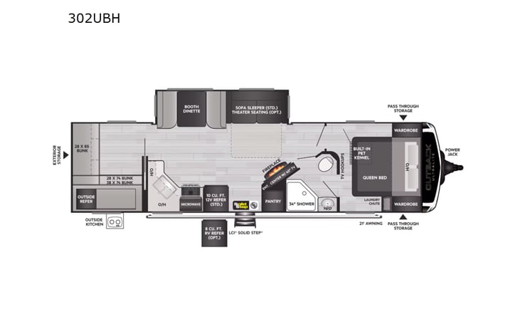 Representative floor plan provided by a trusted RVshare partner.