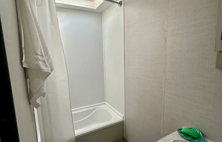 Enjoy a relaxing shower after a day hiking or enjoying the beach.  We will handle the blackwater tank after your stay.