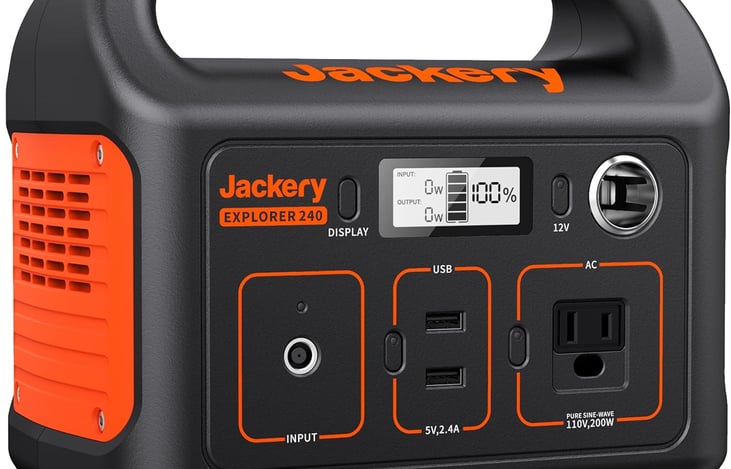 Optional Jackery portable power pack