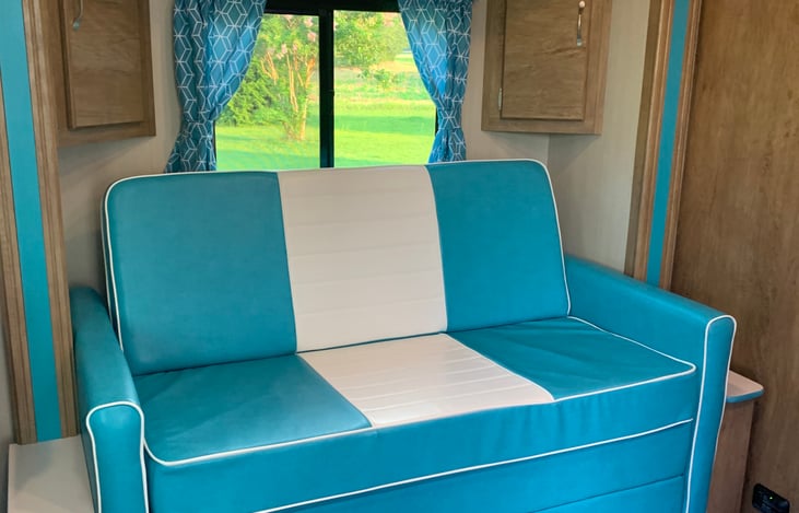 Fold out sofa, sleeps 2