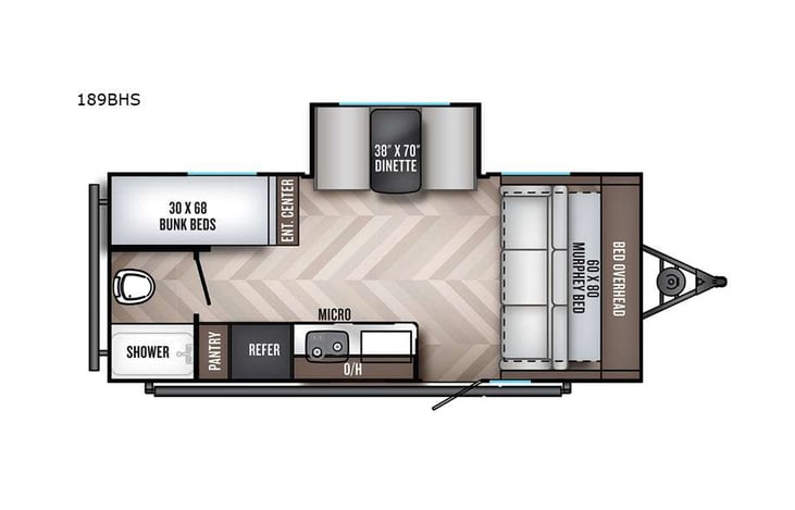 Representative floor plan provided by a trusted RVshare partner.