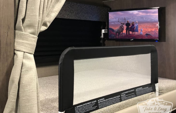 Safety rails available for each bunk bed.