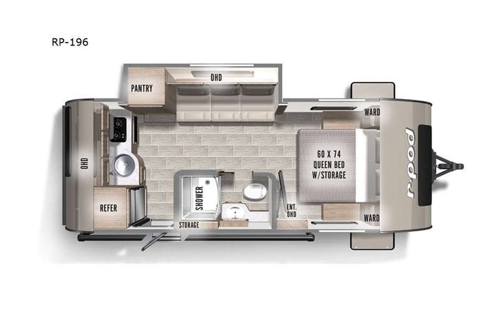 Representative floor plan provided by a trusted RVshare partner.