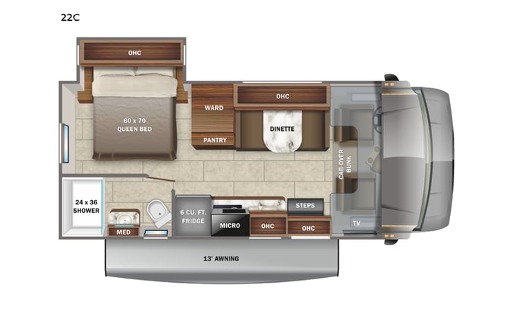 Representative floor plan provided by a trusted RVshare partner.