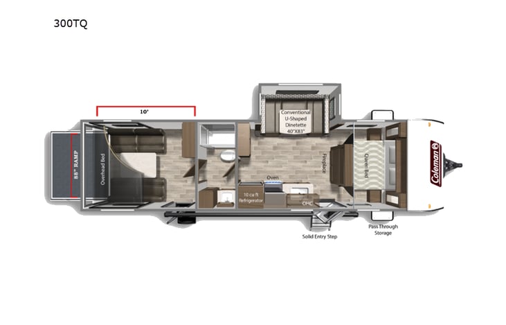 Representative floor plan provided by a trusted RVshare partner.