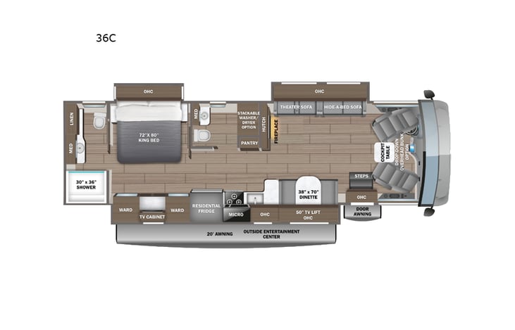 Representative floor plan provided by a trusted RVshare partner.