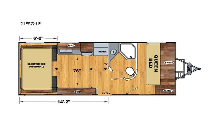 Representative floor plan provided by a trusted RVshare partner.