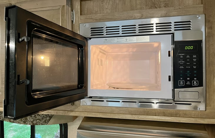 Microwave works great for all your quick snacks.