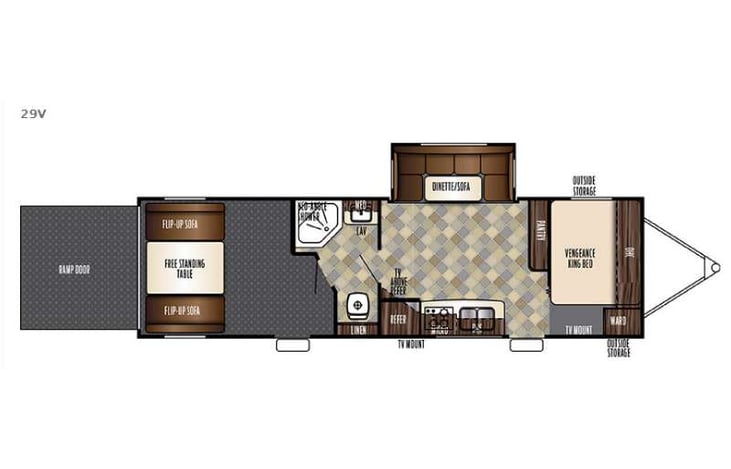 Representative floor plan provided by a trusted RVshare partner.