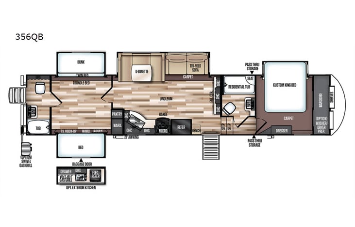 Representative floor plan provided by a trusted RVshare partner.