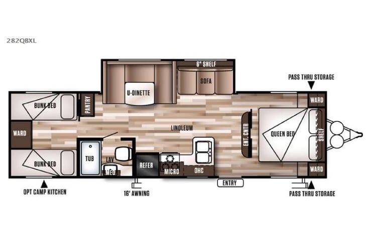 Representative floor plan provided by a trusted RVshare partner.
