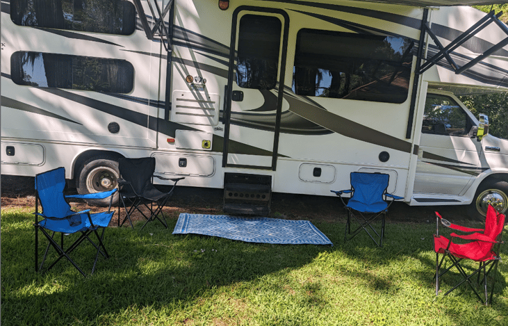 Many camp sites offer picnic tables and fire pits for a nice dinner with friends and family. We love finishing the night with S'mores!