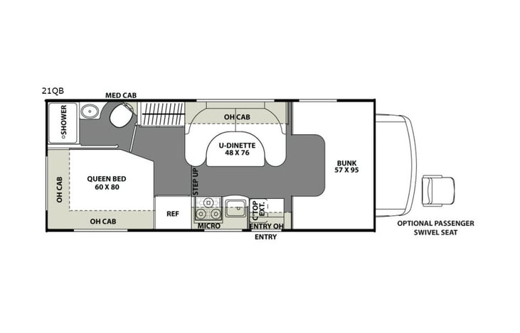 Representative floor plan provided by a trusted RVshare partner.