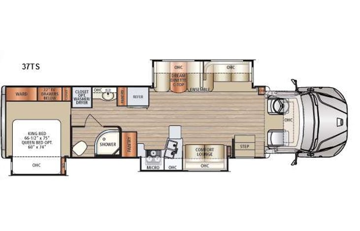 Representative floor plan provided by a trusted RVshare partner.