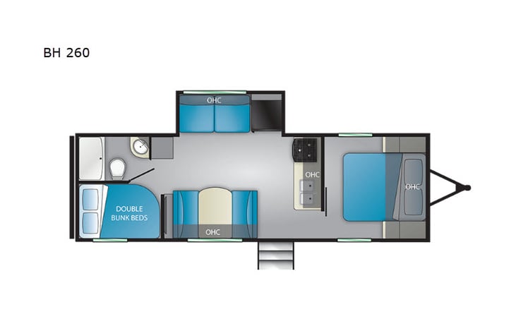 Representative floor plan provided by a trusted RVshare partner.