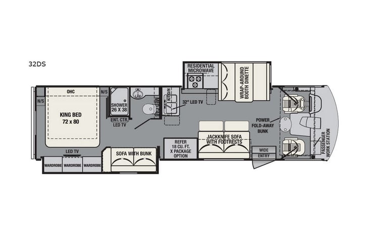 Representative floor plan provided by a trusted RVshare partner.