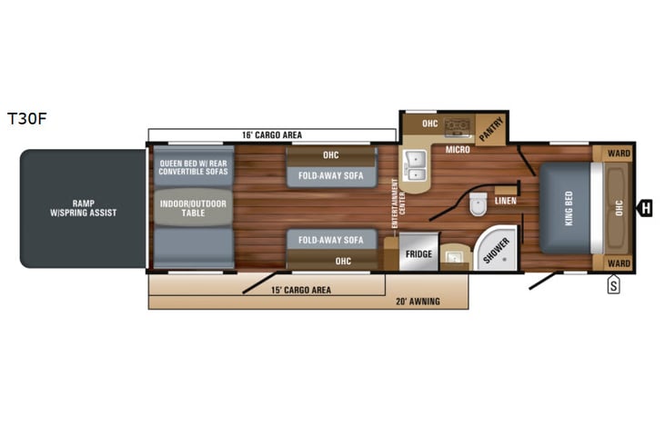 Representative floor plan provided by a trusted RVshare partner.