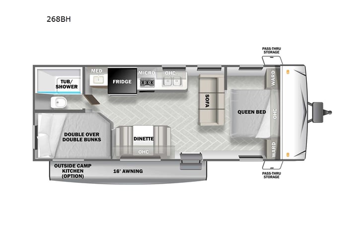 Representative floor plan provided by a trusted RVshare partner.