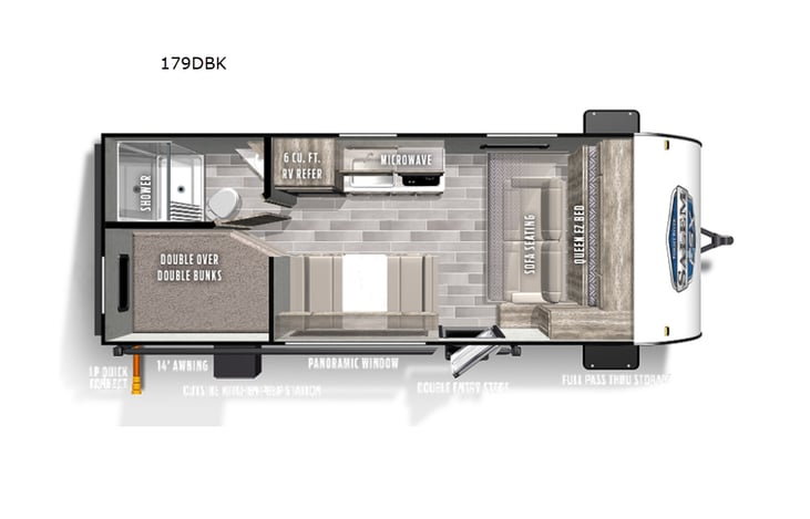 Representative floor plan provided by a trusted RVshare partner.