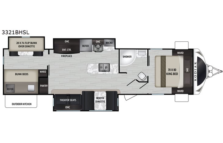 Representative floor plan provided by a trusted RVshare partner.