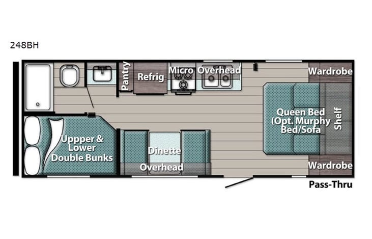 Representative floor plan provided by a trusted RVshare partner.