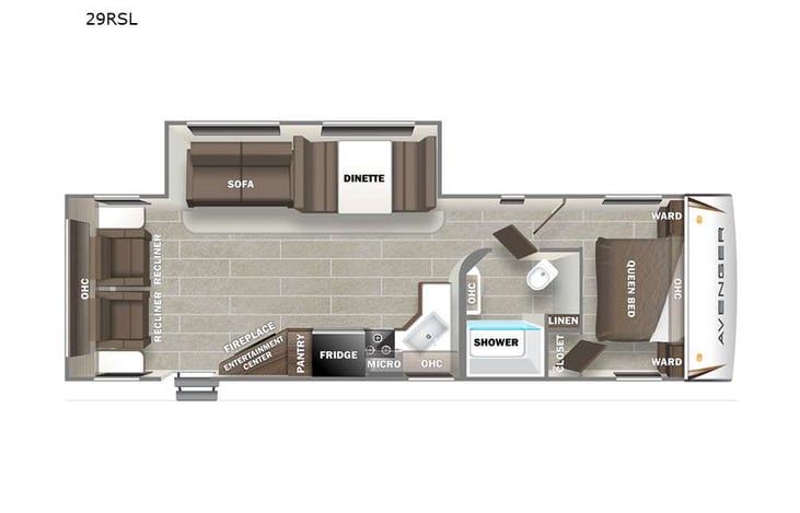 Representative floor plan provided by a trusted RVshare partner.