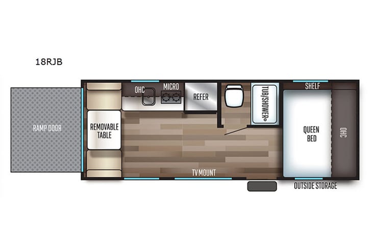 Representative floor plan provided by a trusted RVshare partner.