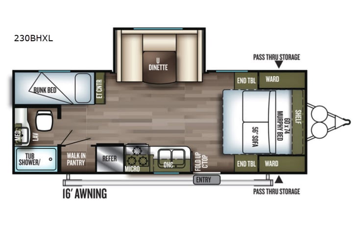 Representative floor plan provided by a trusted RVshare partner.
