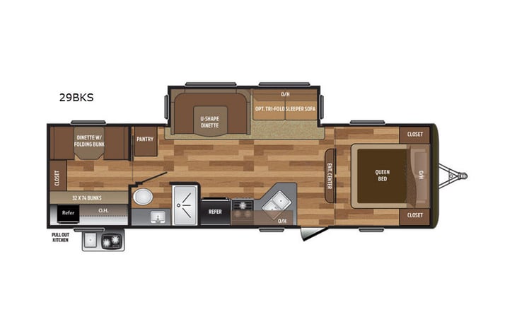 Representative floor plan provided by a trusted RVshare partner.