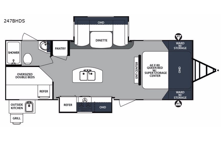 Representative floor plan provided by a trusted RVshare partner.