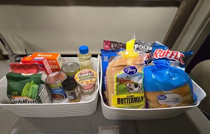 2 holders for small items and food.