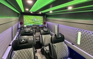Luxury Mercedes-Benz Sprinter Party Bus/Limo with WiFi, TVs, and Big Sound