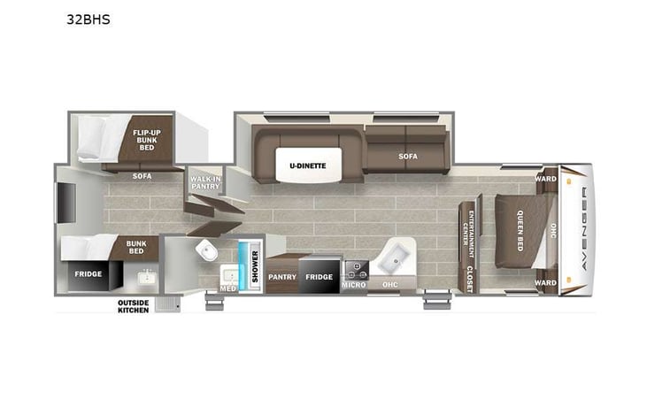 Representative floor plan provided by a trusted RVshare partner.