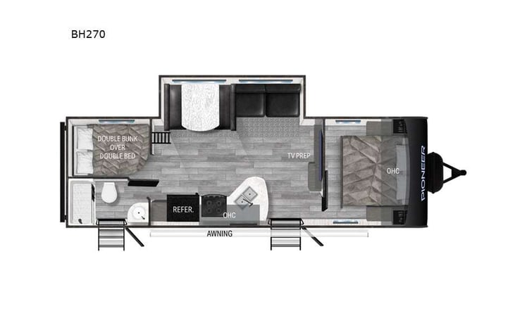 Representative floor plan provided by a trusted RVshare partner.