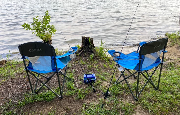 Chairs and fishing poles provided!
