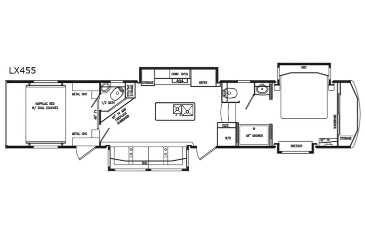 Representative floor plan provided by a trusted RVshare partner.
