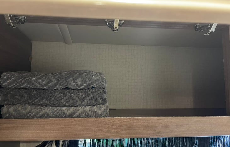 Storage space for clothes and towels