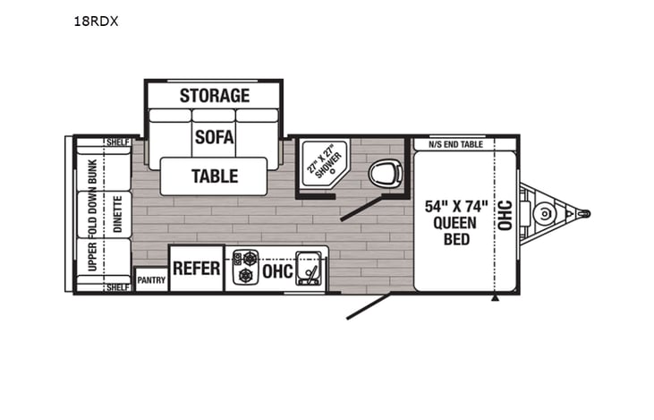 Representative floor plan provided by a trusted RVshare partner.