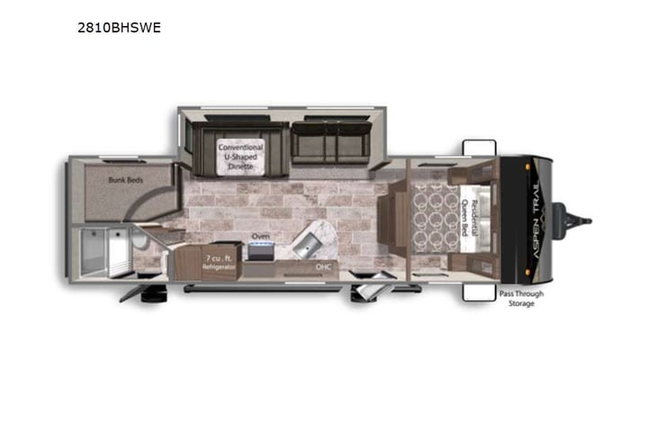 Representative floor plan provided by a trusted RVshare partner.