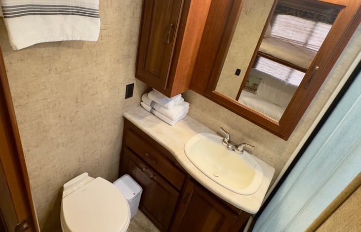 Fully Stocked/Sanitized Bathroom