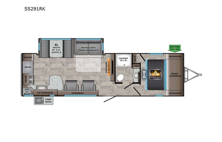 Representative floor plan provided by a trusted RVshare partner.