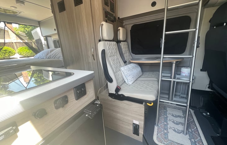 Ladder to rooftop bed