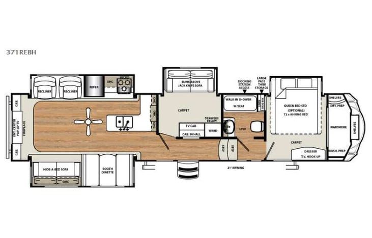 Representative floor plan provided by a trusted RVshare partner.
