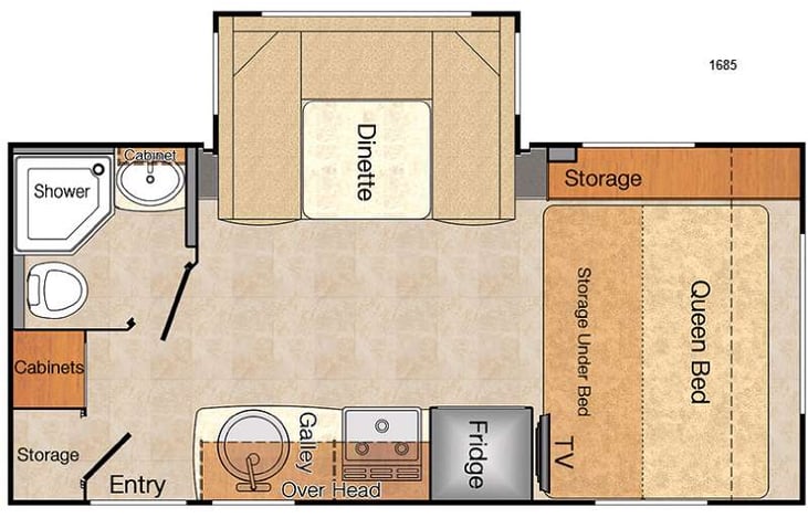 Representative floor plan provided by a trusted RVshare partner.