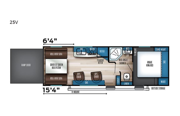 Representative floor plan provided by a trusted RVshare partner.