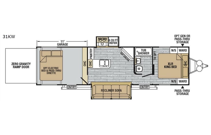 Representative floor plan provided by a trusted RVshare partner.