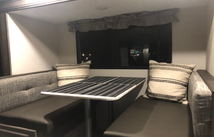 Dinette turns into a bed.