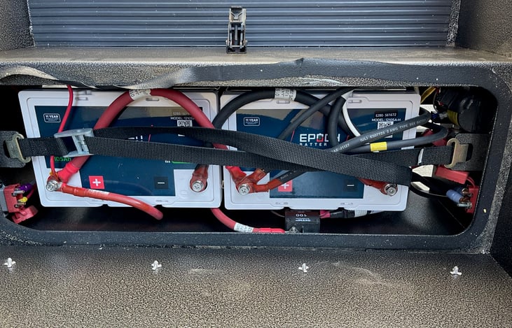 LITHIUM BATTERIES WITH SOLAR PANEL ON THE ROOF