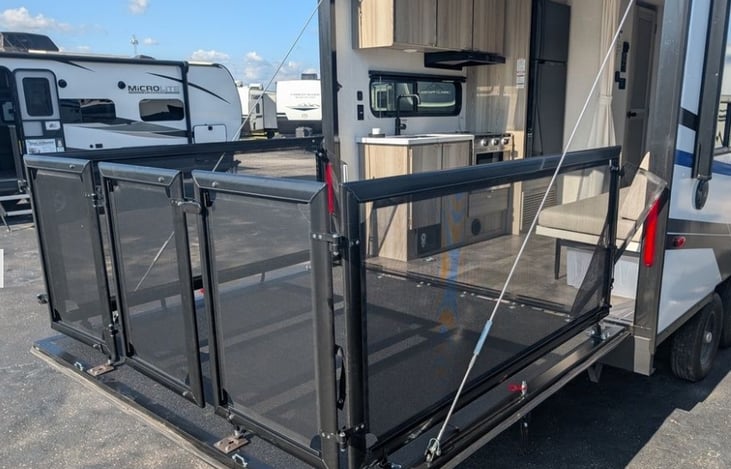 Vinyl door is used to isolate inside/outside.